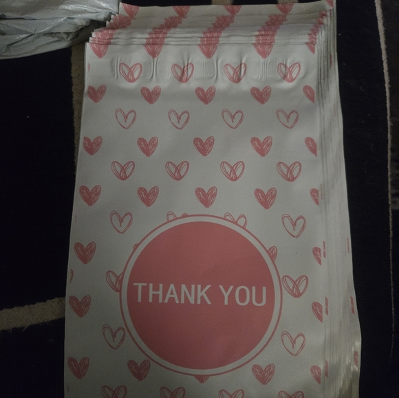 Other - Pink Gray Polymailers Says Thank You Qty 25 6 X 9
